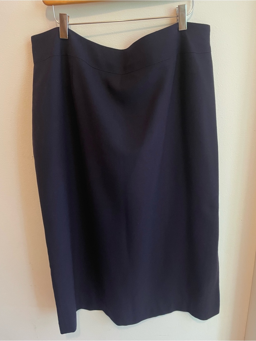 Vintage late '90's Kasper & Company ASL 100% Wool Lined Pencil Skirt, Dark Navy